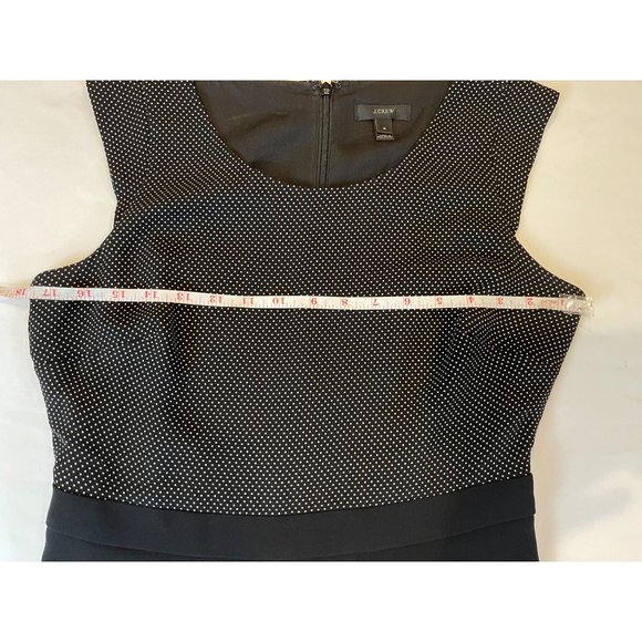 J. Crew Womens A Line Sheath Dress Sleeveless Polka Dots Back Zip Black Size 4 - Picture 4 of 8